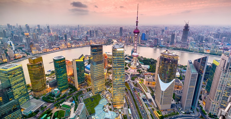 Glitzy Shanghai skyline