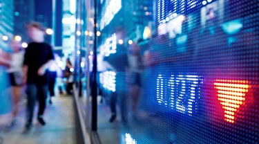 Stock market commodities sign in the city