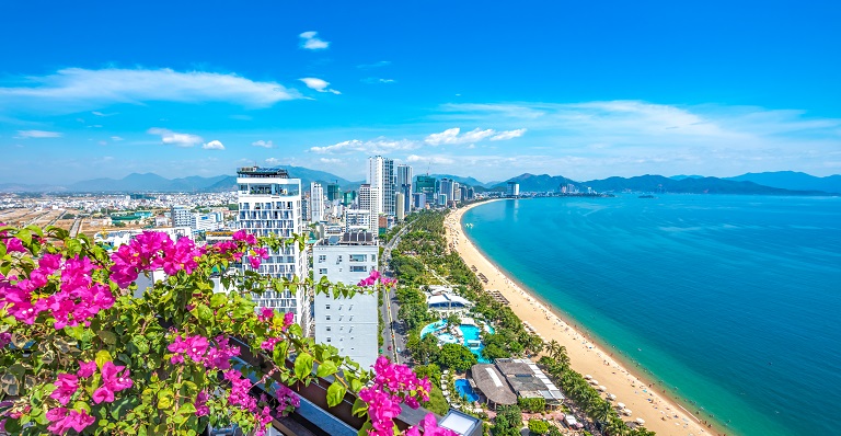 Tropical coastline in Vietnam